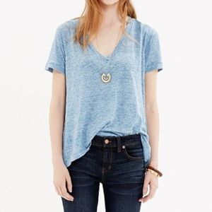 Madewell Linen Swingline Tee Blue
